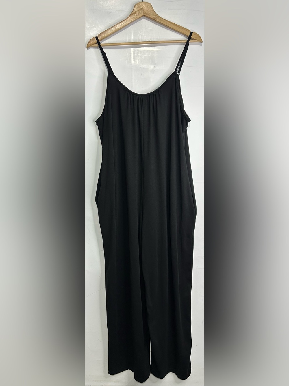 1XL Black Wide Leg Pocket Romper